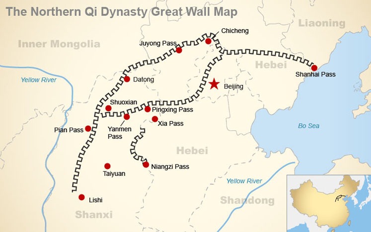 万里の長城の地図 かつてどこにあり 今なおどこにあるのか Arachina中国旅行